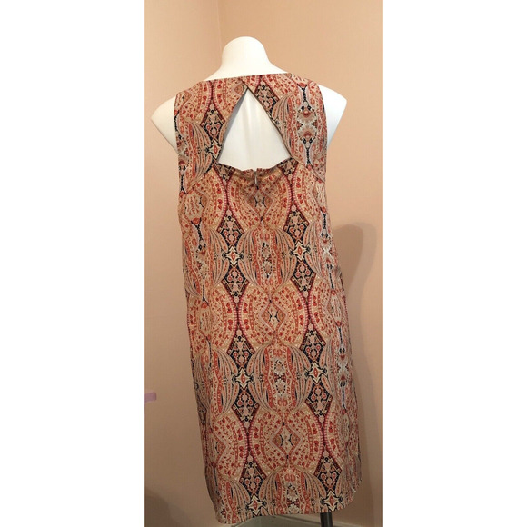 Carolina Belle Montreal Pink Blue Paisley Boho Sleeveless Sheath Dress Size 8 - Picture 4 of 7